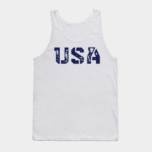 Blue American Rubber Stamp Tank Top